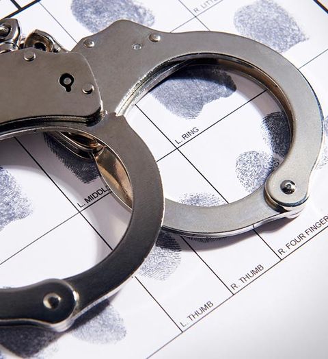 Homicide — Handcuffs with Fingerprint Chart in Bolton Landing, NY