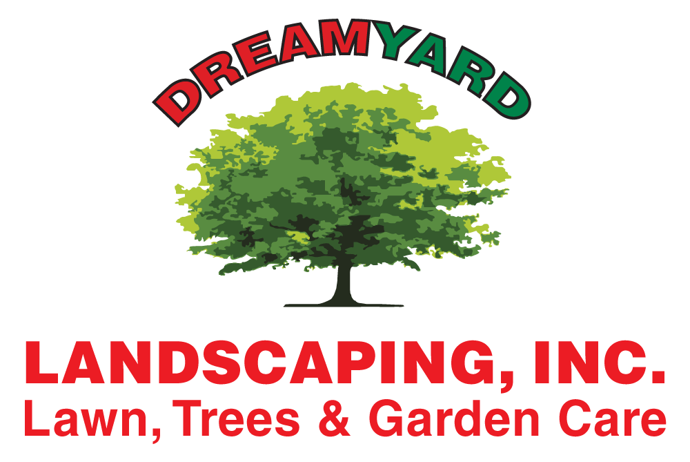 Dreamyard Landscaping, Inc. | Lawn, Trees & Garden Care - Southampton, NY Dreamyard Landscaping logo: a green tree, with company name and services listed below.