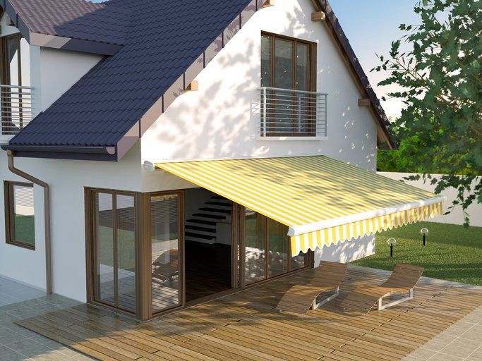 House and Awning - white background