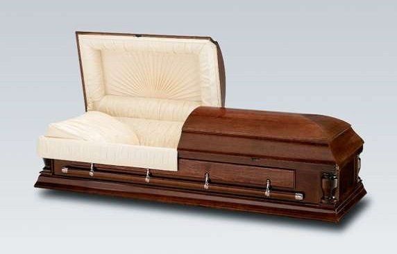 solid wood casket