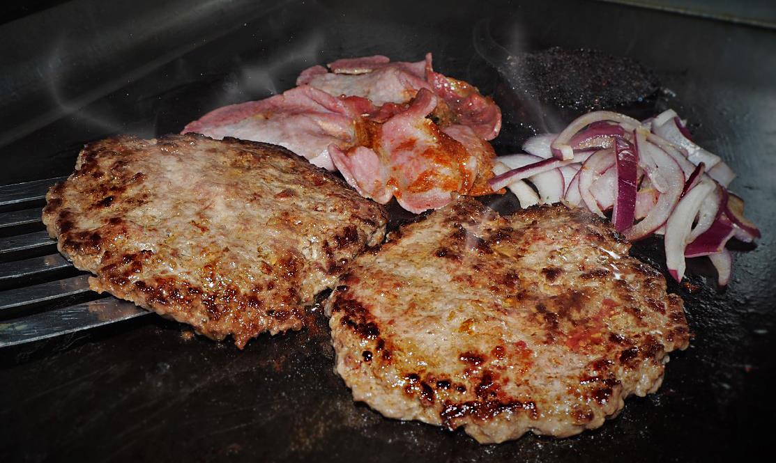 patties being fried