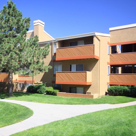 Apartment building with balconies
