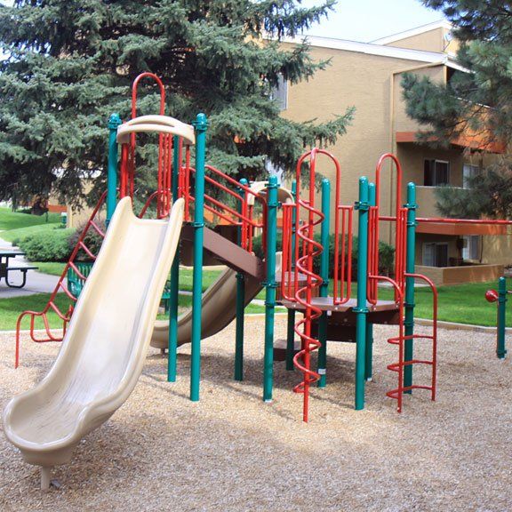 Playground with a slide