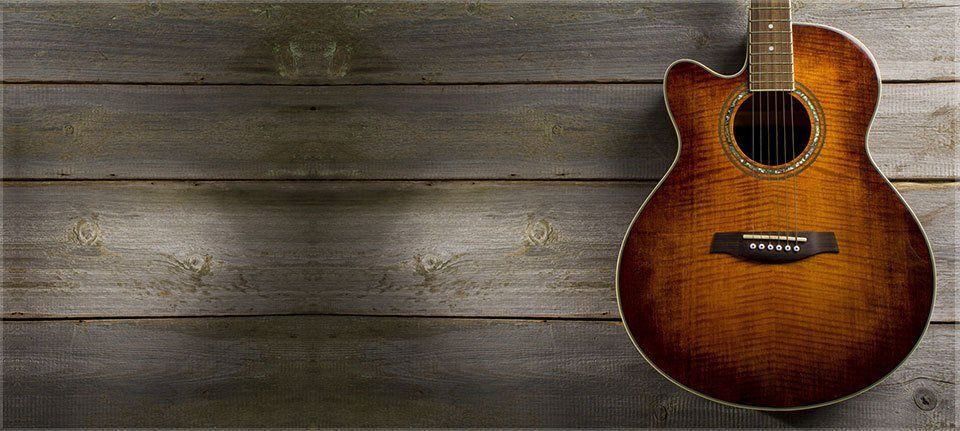 acoustic and electric guitars