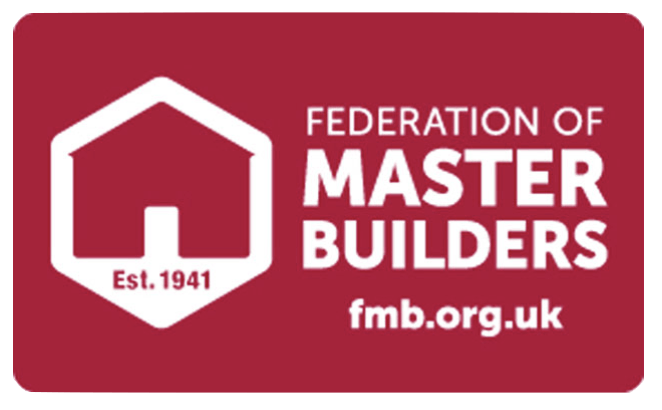 A red logo for the federation of master builders