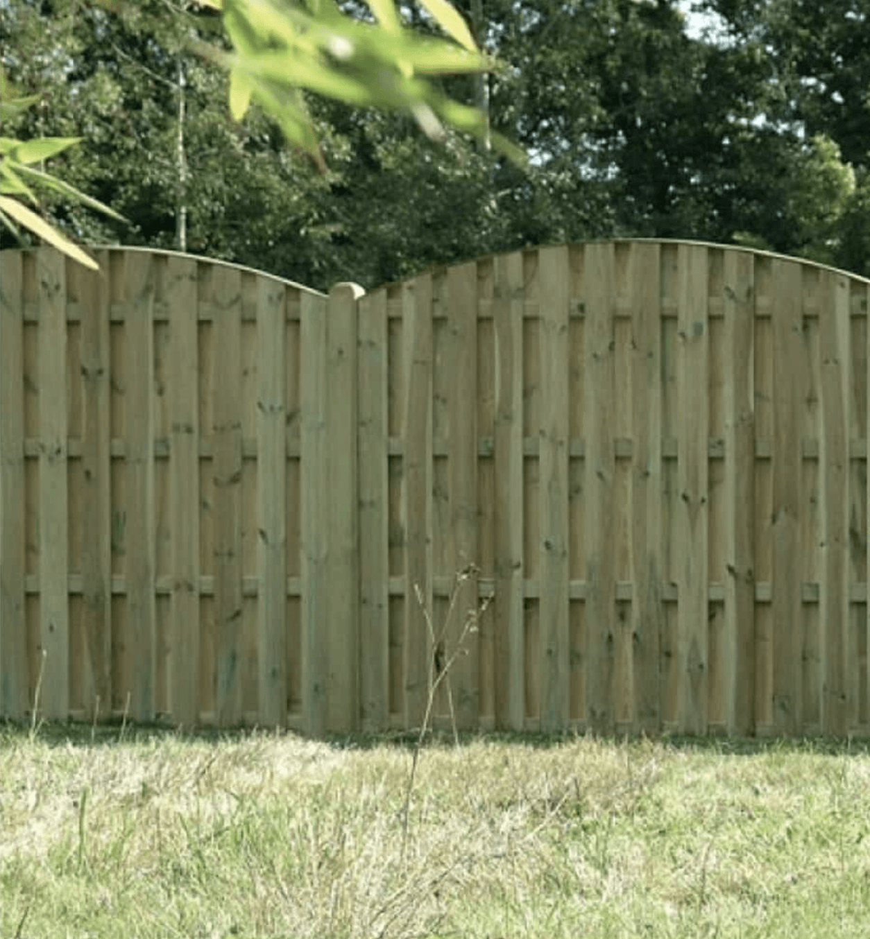 Fencing installation. Bow Top Hit and Miss Fence Panel