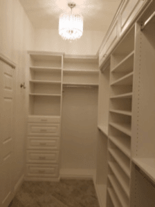 Closet with chandelier- Custom Closets in Glendale, AZ Closet with chandelier- Custom Closets in Glendale, AZ
