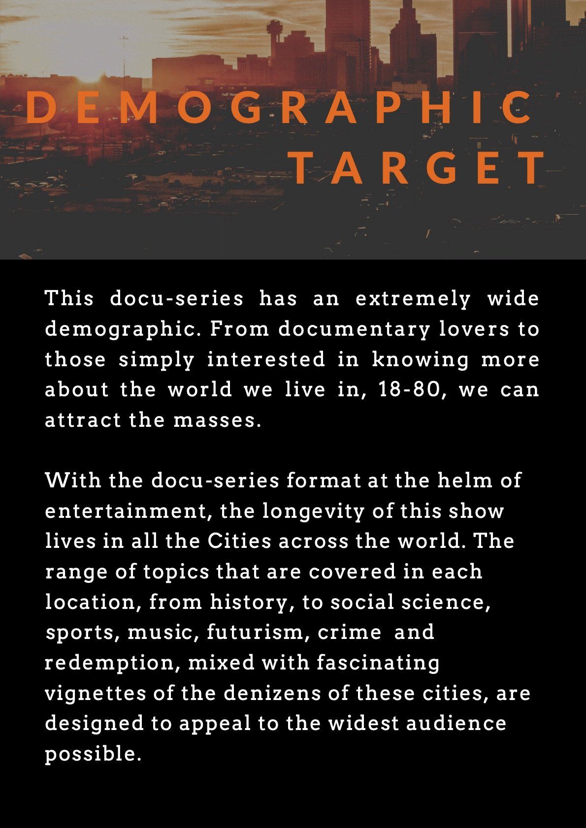 a poster that says ' demographic target ' on it