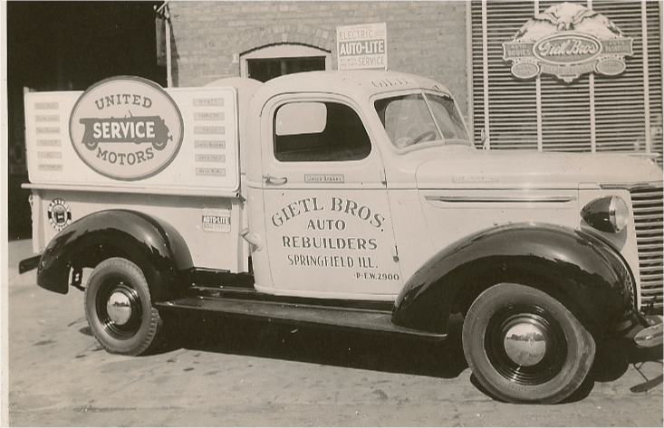 Vintage white truck with 
