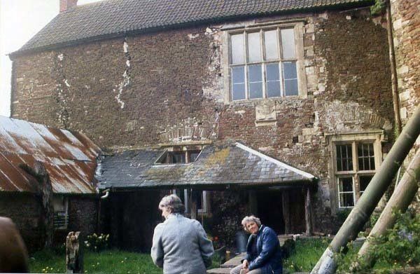 Dorothy Browne in front of Acton Court