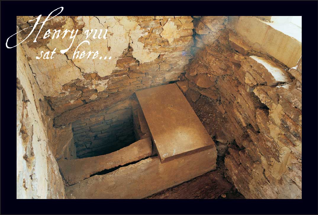 Acton Court postcard with Henry VIII's loo