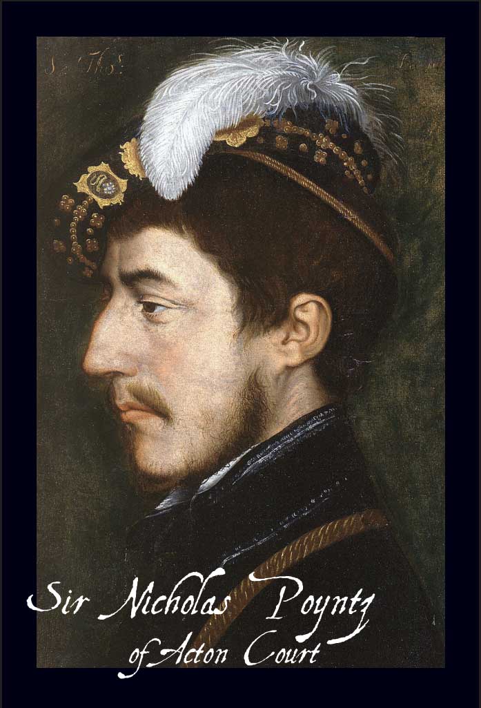 Acton Court postcard with sir nicholas poyntz 