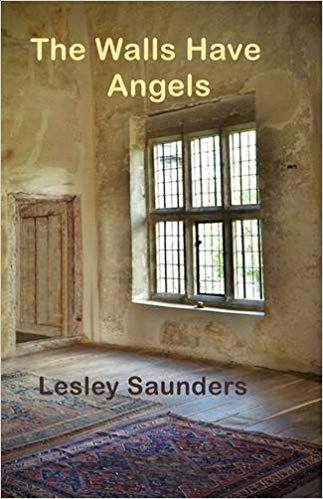 The cover of the book the walls have angels by lesley saunders shows a room with a rug and a window.