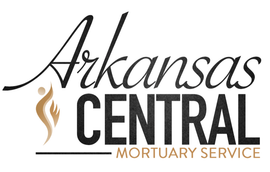 The best mortuary service in Arkansas Logo for Arkansas Central Morturary Service in a tan and black color