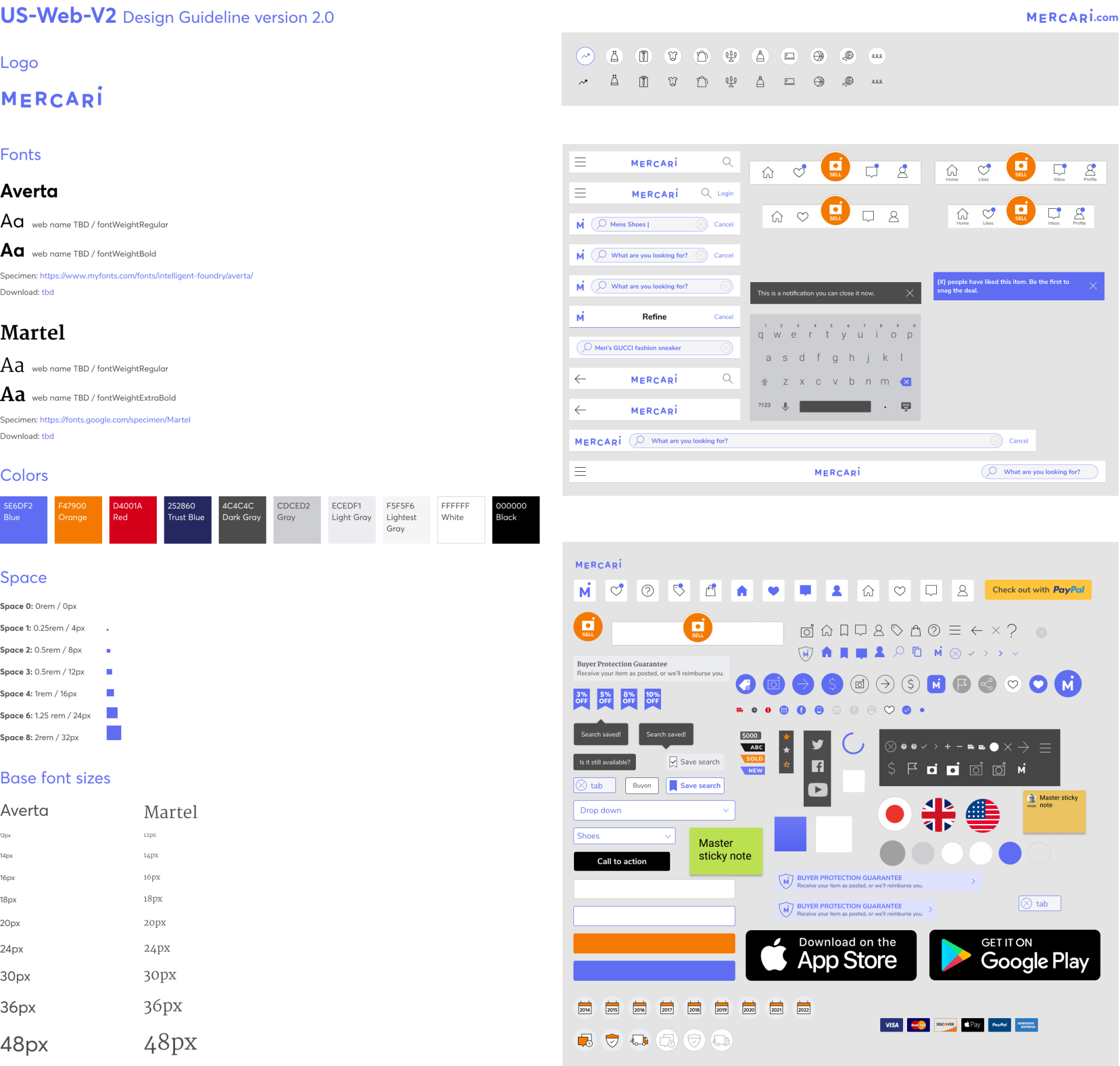 Collage of app UI screenshots showing design controls, color swatches, and mobile preview screens
