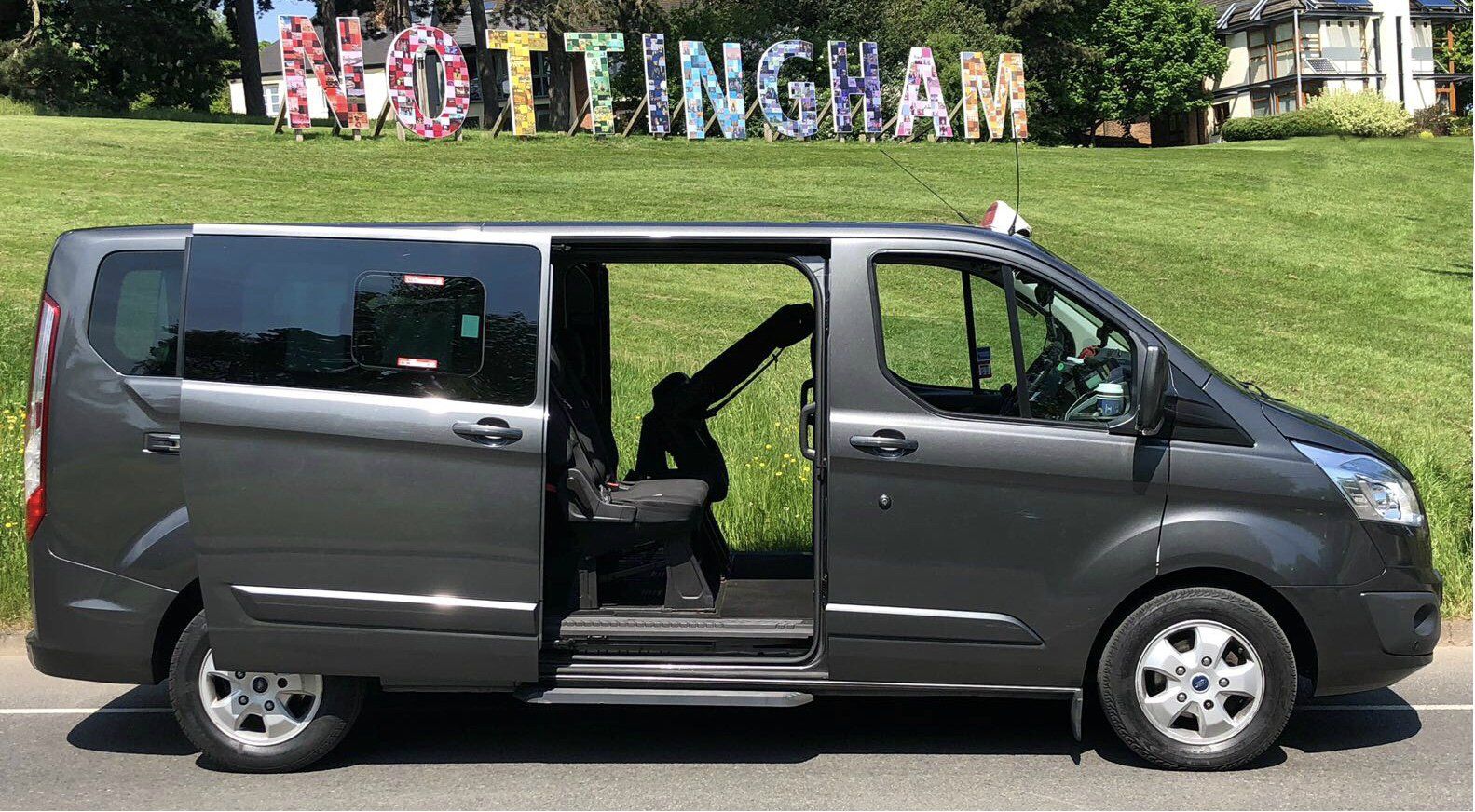 opened doors of minibus