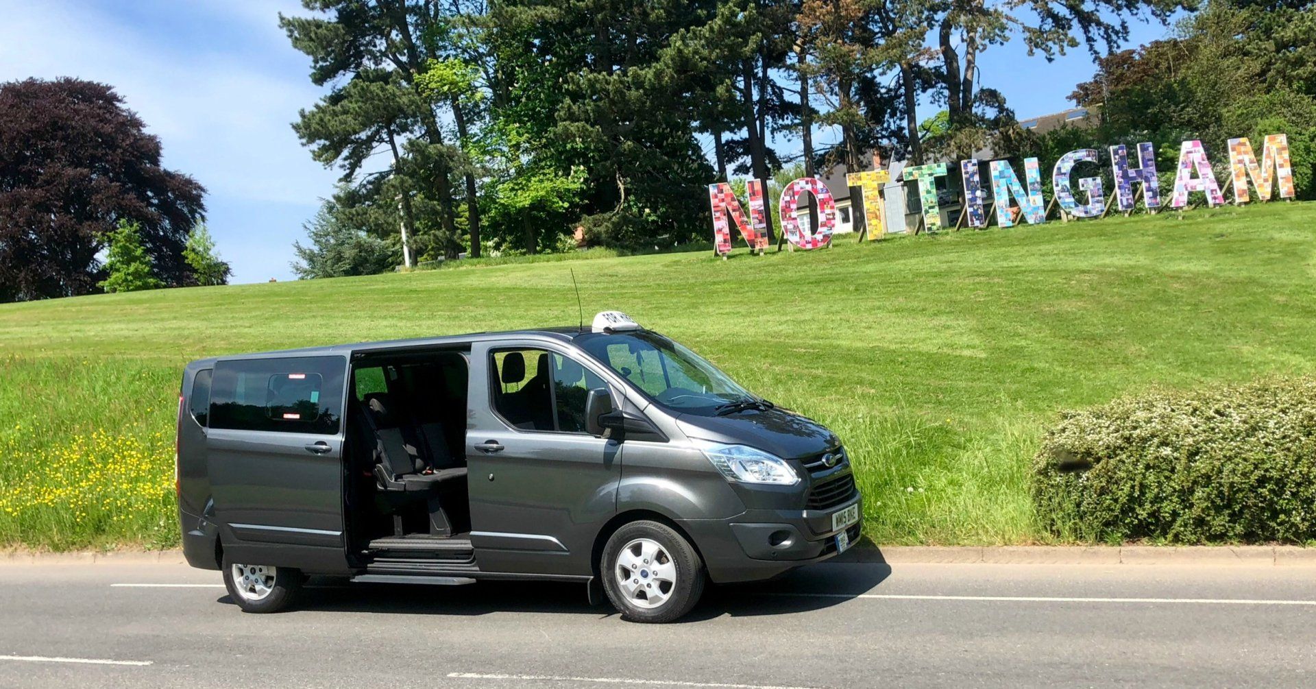 black minibus in Nottingham