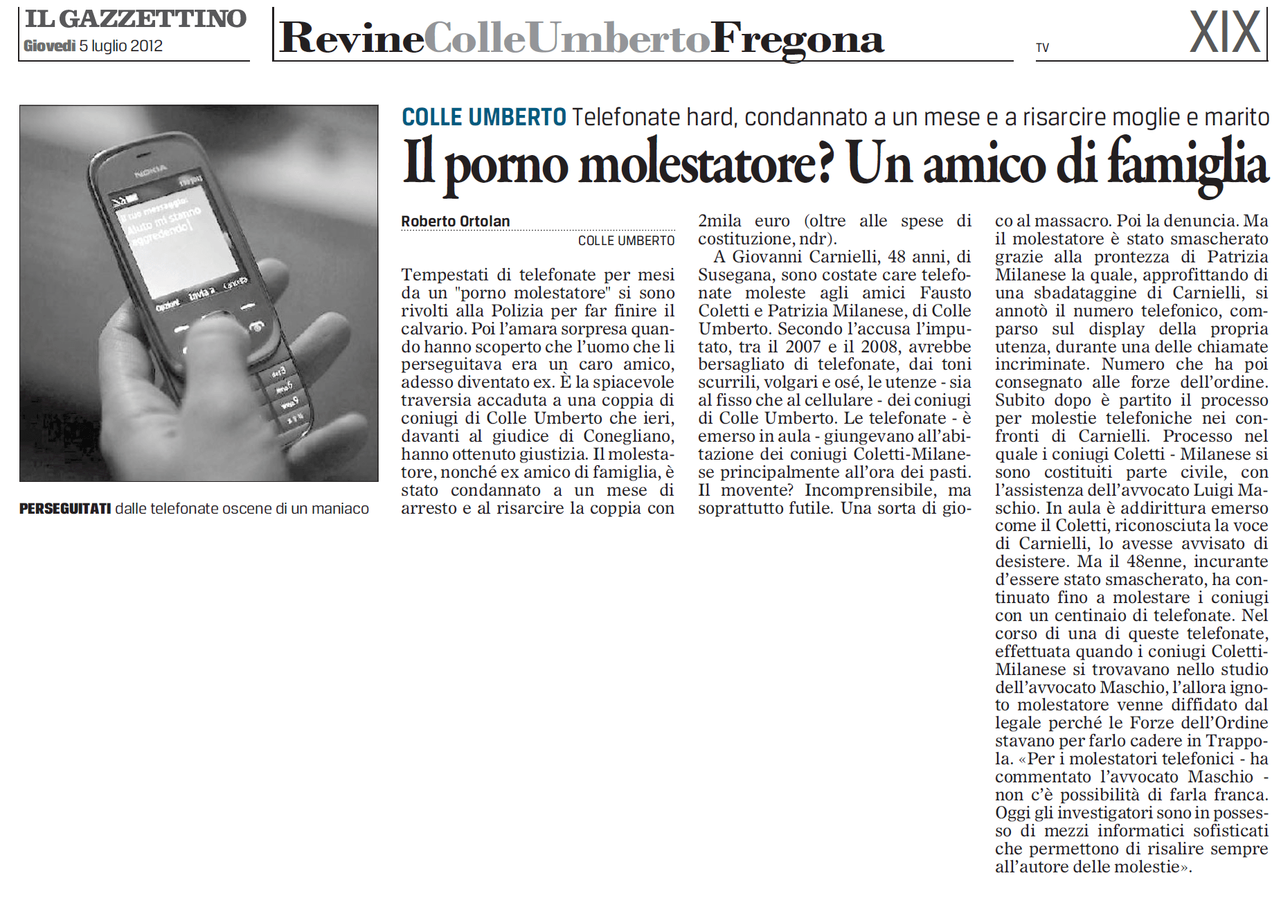 Articolo sugli avvocati difensori dello studio