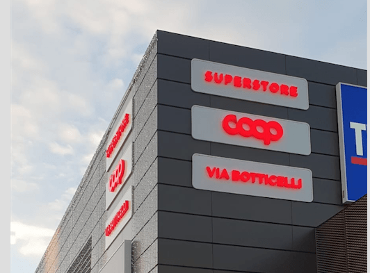 insegna luminosa led coop