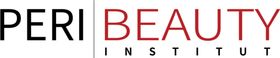 Das Logo des Peri Beauty Institute ist schwarz und rot auf weißem Hintergrund.