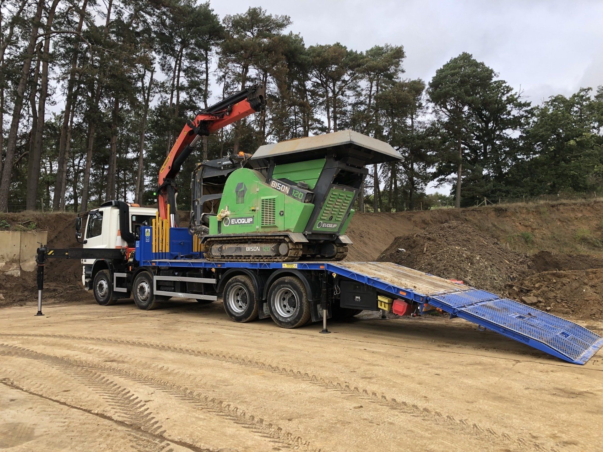 Crusher being delivered onsite Crusher being delivered onsite
