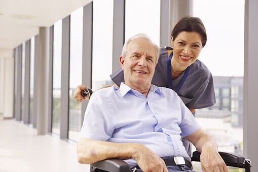 Nurse with an elderly patient — Jersey City, NJ — Pain and Disability Institute Nurse with an elderly patient — Jersey City, NJ — Pain and Disability Institute