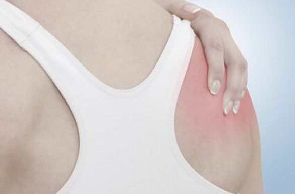 Woman having a right shoulder pain — Jersey City, NJ — Pain and Disability Institute Woman having a right shoulder pain — Jersey City, NJ — Pain and Disability Institute