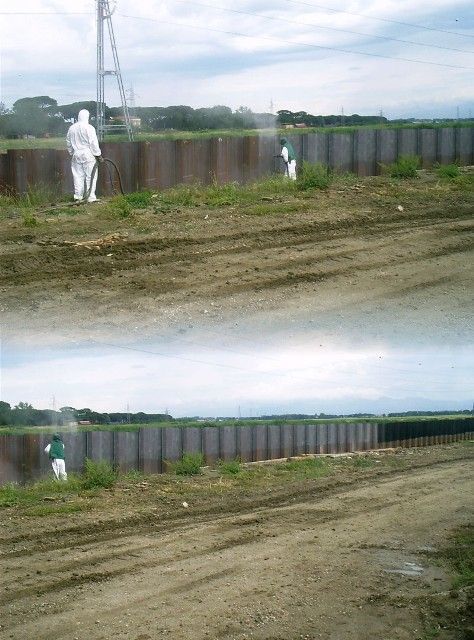 Lavori di manutenzione su un canale