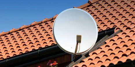 Satellite dish and roof
