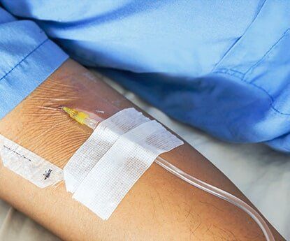 Needle on Patient Arm for Medicine Injection — Allergy Clinic in Idaho Falls, ID