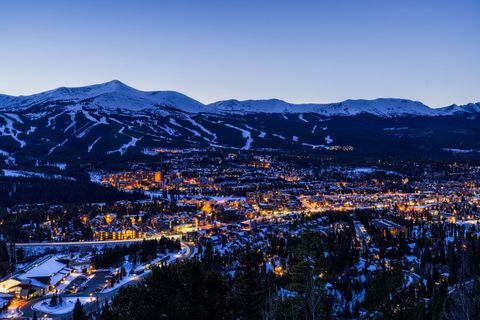 Breckenridge at Night with mountains in background