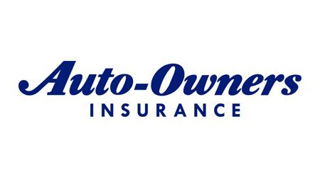 the logo for auto-owners insurance is blue and white on a white background .