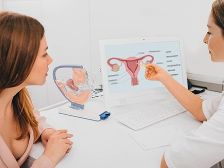 Gynecologist talking to her patient in Summerville, SC