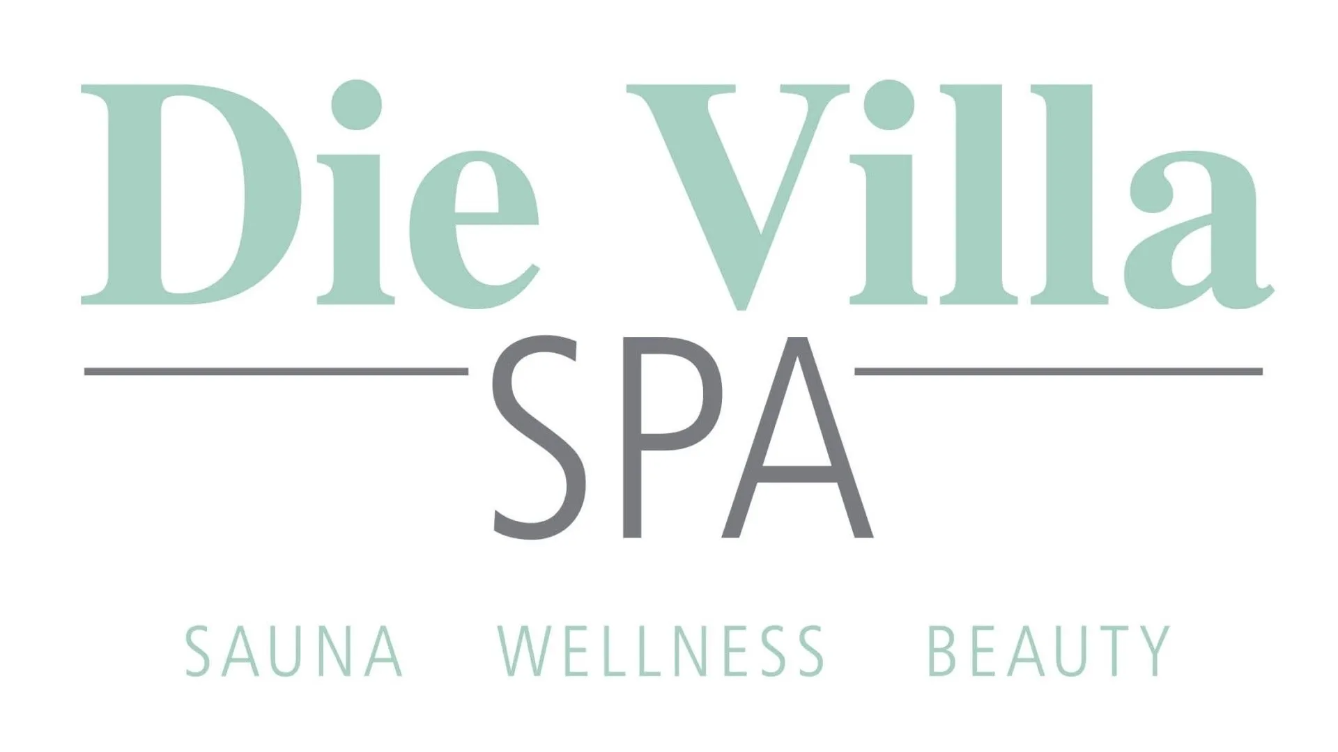 Das Logo für die Villa Spa ist ein Sauna-, Wellness- und Beauty-Spa.