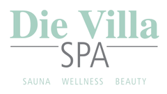 Das Logo für die Villa Spa ist ein Sauna-, Wellness- und Beauty-Spa.