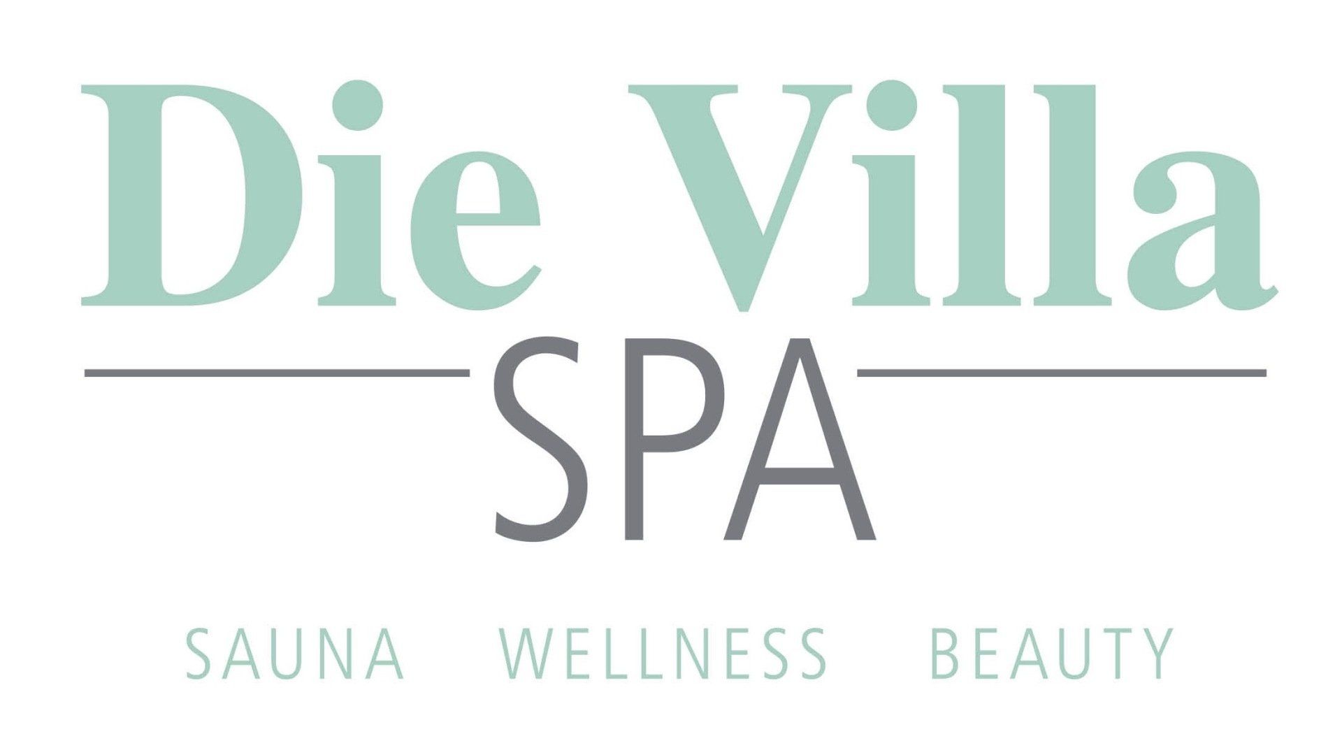 Das Logo für die Villa Spa ist ein Sauna-, Wellness- und Beauty-Spa.