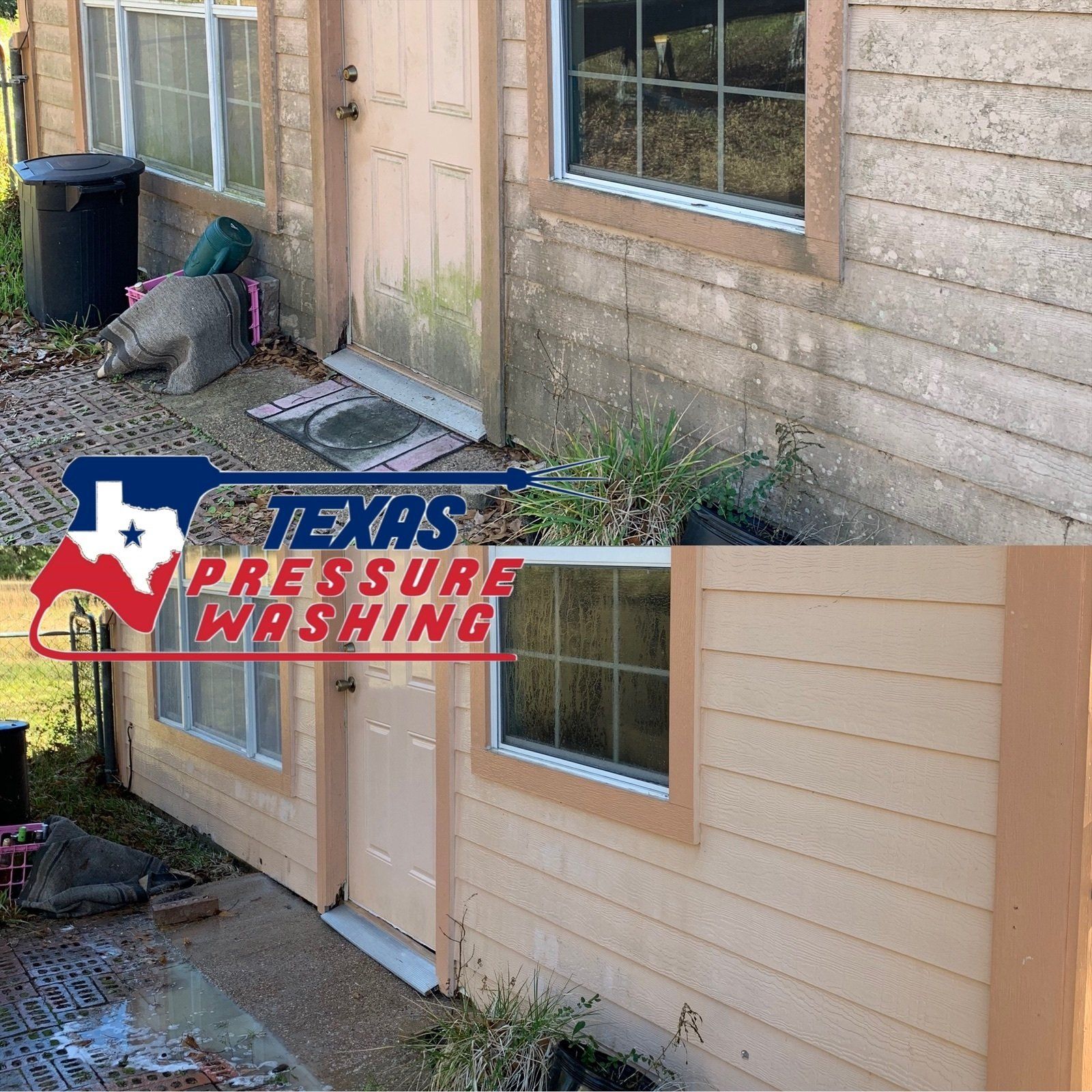 Soft Washing house siding in Houston Texas