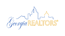 The logo for georgia realtors shows a city skyline.