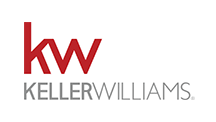 The kw keller williams logo is red and white on a white background.
