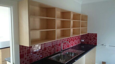Floating Storage Cabinet in Laundry — Cabinetry Solutions in Balaclava NSW