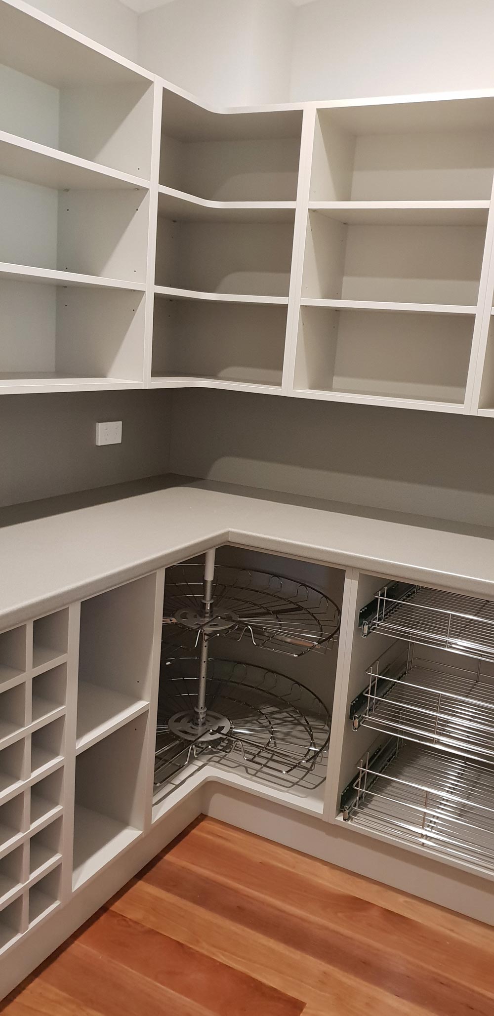 Empty Shelves In The Kitchen — Cabinetry Solutions in Balaclava NSW