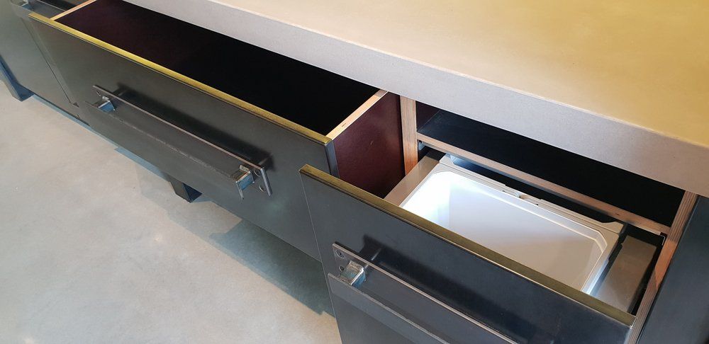 Modern Grey Kitchen Drawers — Cabinetry Solutions in Balaclava NSW
