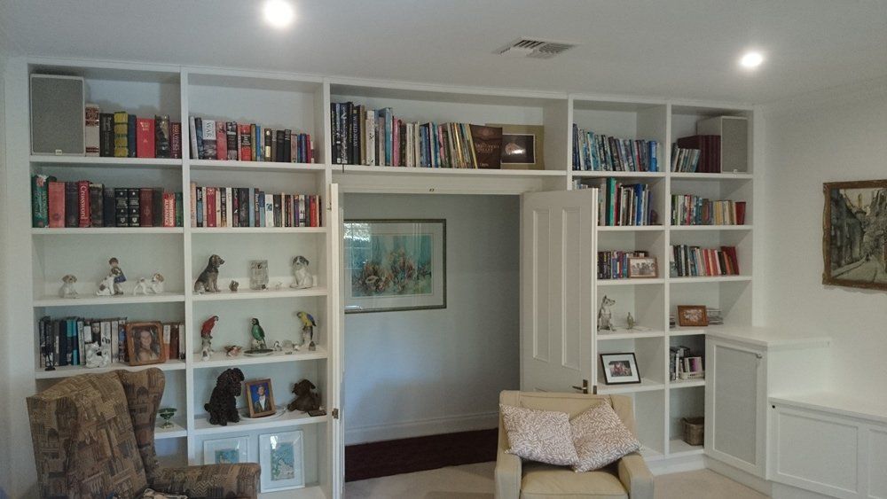 Shelving in Living Room — Cabinetry Solutions in Balaclava NSW