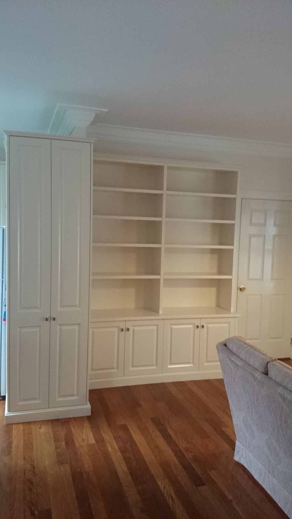 White Cabinet in Lounge Room — Cabinetry Solutions in Balaclava NSW
