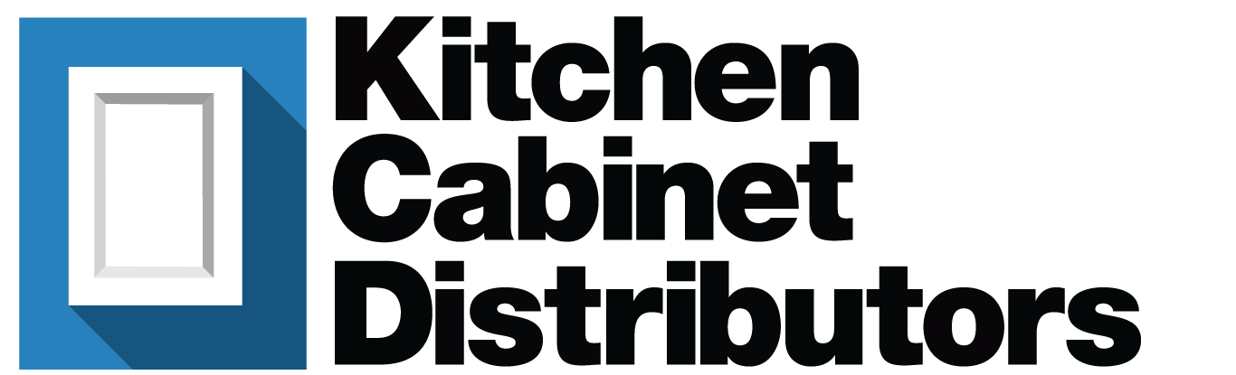 Kitchen Cabinet Distributors logo with blue square icon and black text