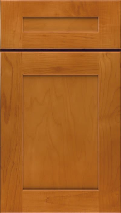 Wooden cabinet door with a recessed panel and warm brown finish