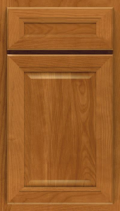 Wooden cabinet door with a small top drawer and larger lower panel.