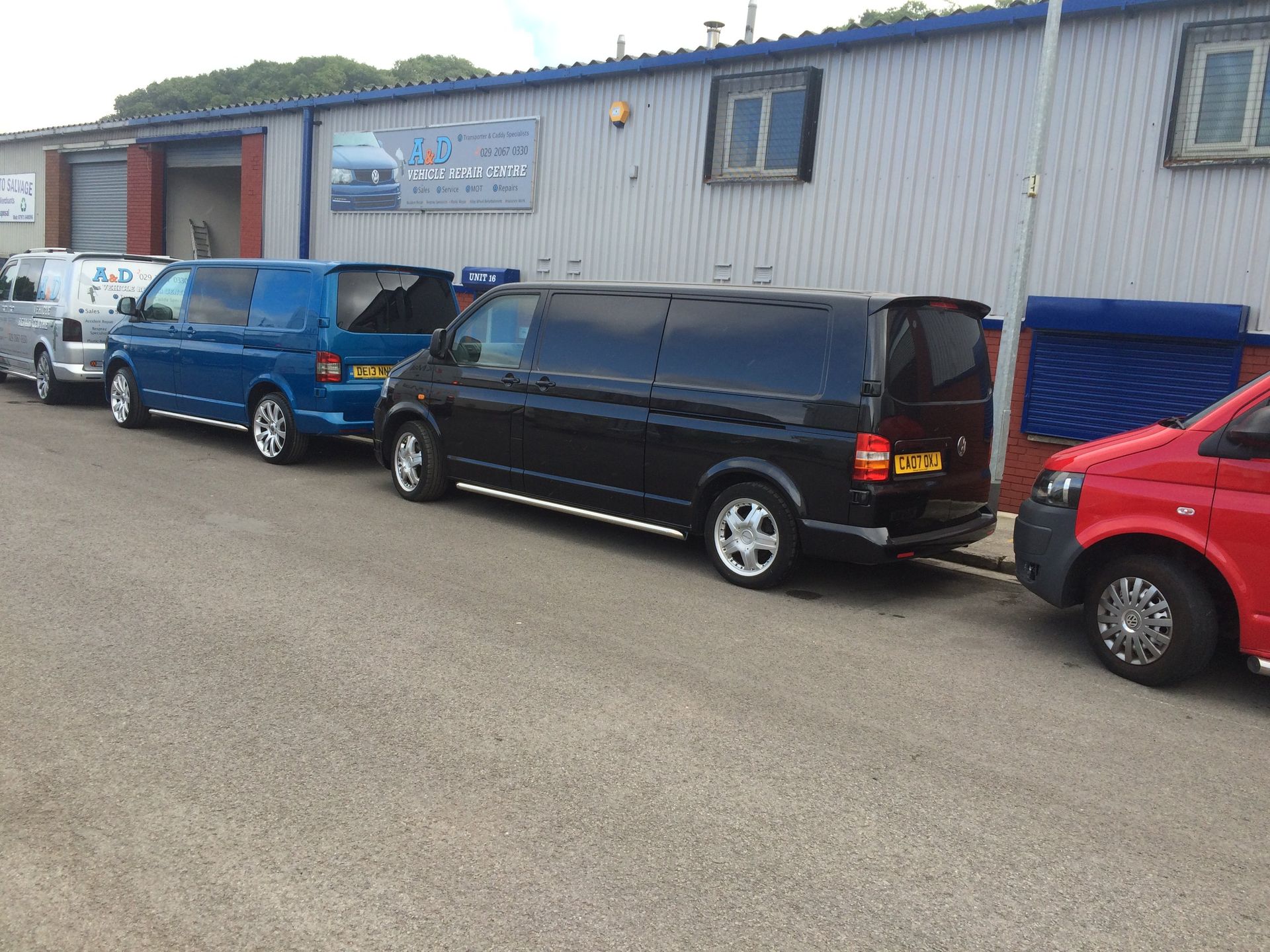 a line of vans