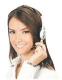 Lady with a headset — Spring repair in Glendale, AZ Smiling headset-wearing customer service agent in a white shirt, speaking into a microphone against a white background