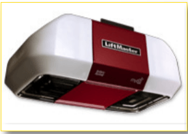 LiftMaster Elite Series Model 8550 - Spring repair in Glendale, AZ Red and white ceiling-mounted garage door opener unit with LitMaster logo